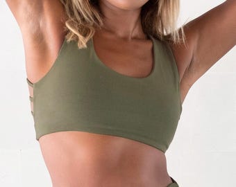 Organic Cotton Criss Cross Bralette: Supportive Yoga Sports Top