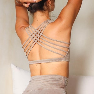 Organic Cotton Criss Cross Bralette: Hand-Dyed Active Wear