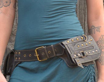 Ceinture utilitaire en cuir | ceinture de poche de festival faite à la main | Sac ceinture de hanche | Motard | | tsiganes de Goa Sac à la taille | OFFRANDES