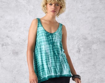 Handmade Modal Ikat Tank Top: Relaxed Fit Sustainable Sleeveless Top