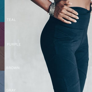 Organic Cotton High Waist Leggings: Black Yoga Pants, Athleisure Activewear