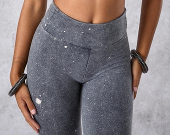 Organic Cotton Galaxy Leggings | Hand Dyed, Stonewashed, High-Waisted, Supportive, Flattering