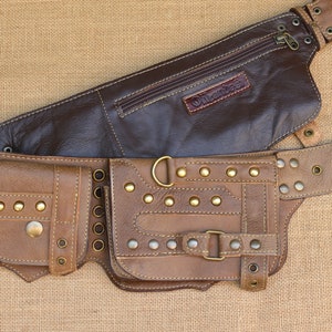 Leather Utility Belt Festival Hip Pocket Belt Well Constructed Fanny ...