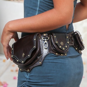 Leder Gürtel | Festival Taschengürtel | Steampunk Gürteltasche | Cosplay | Reise-Hüftgürtel | Brennender Mann | Tanz die Hände frei | OFFRANDES