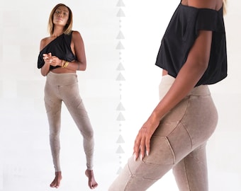 Leggings épais et extensibles pour yogi urbain | Coton biologique - Confortable comme une seconde peau | Legging de yoga bohème tendance | OFFRANDES