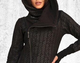 Fleece Hoodie: Asymmetrical Zipper, Thumb Holes, Cozy Hood