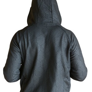 Black Zipper Hoodie | Graphic Warm Jacket | Cyberpunk Fashion | Streetwear Sweater | Festival wear | OFFRANDES