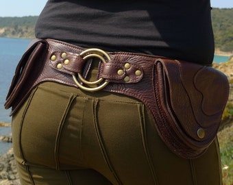 Cintura multiuso in pelle / Cintura di design / marsupio / Cintura tascabile / Viaggi, escursionismo / OFFRANDES