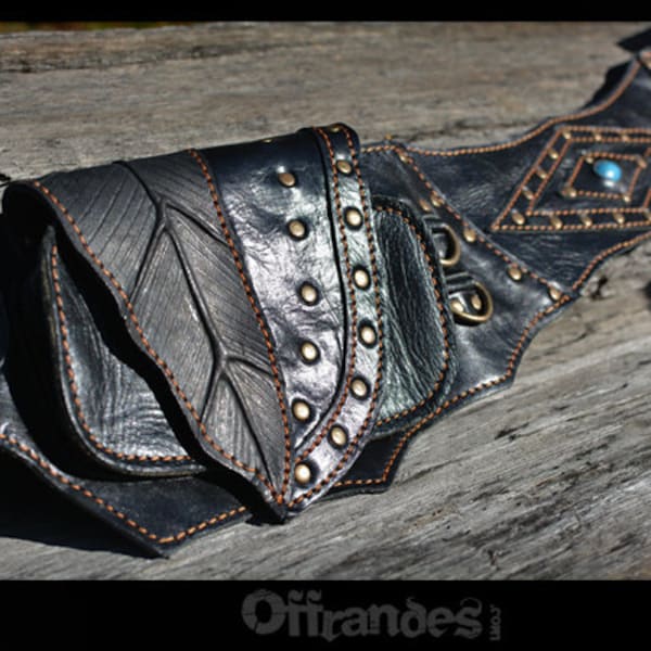 Leather Utility Belt | Handmade Designer Pocket Belt | Festival Hip Belt | Boho Hippie Gypsy Pouch | OFFRANDES