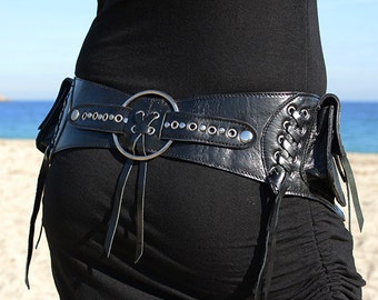 Leather HiP Belt | Festival Fanny Pack | Pocket Belt | Goth Punk Rock Fashion | OFFRANDES