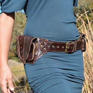 Leather Utility Belt Handmade Designer Pocket Belt - Etsy
