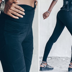 Leggings en coton biologique Meilleurs pantalons de yoga Taille haute noire Vêtements de yoga Vêtements de sport Athleisure OFFRANDES image 5