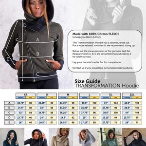 Green Printed Hoodie | Warm Fleece Jacket with Generous Hood | Streetwear | Geometric Print | OFFRANDES image 5