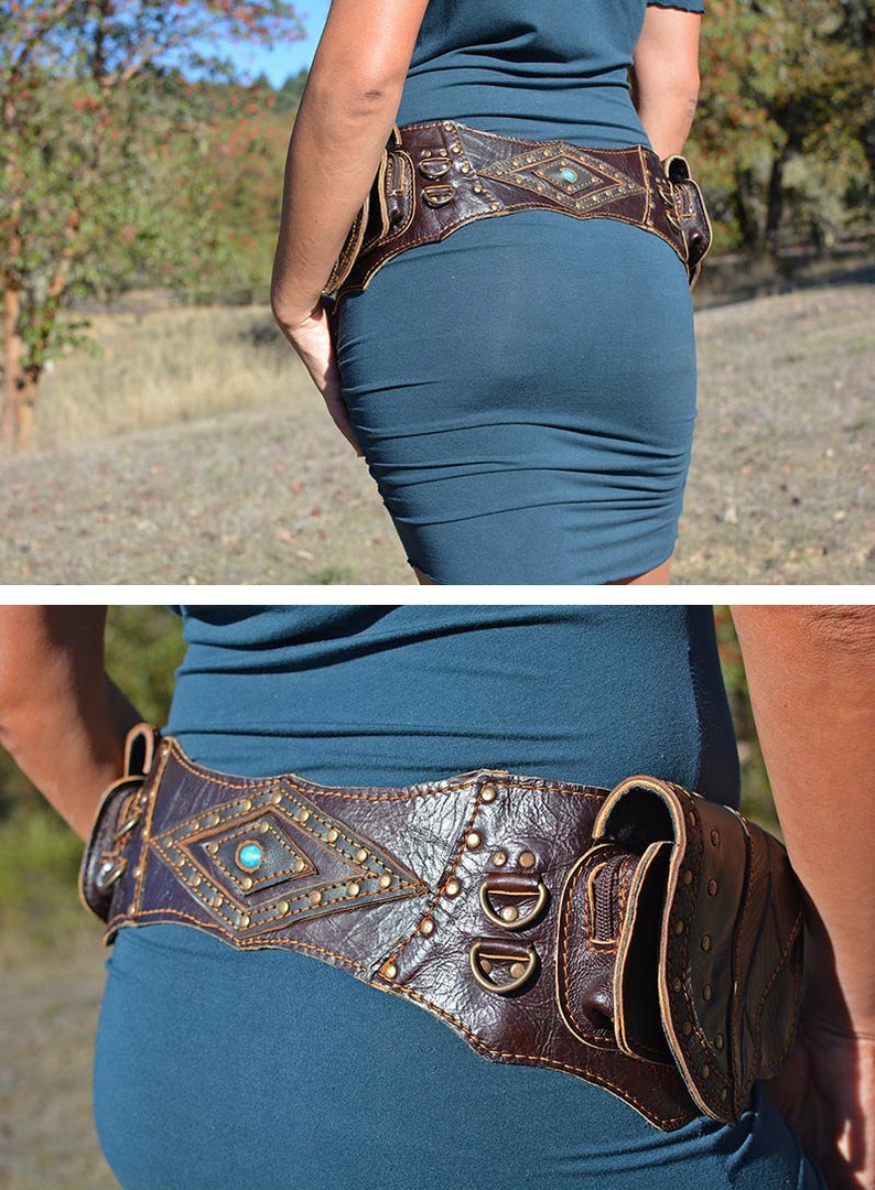 Leather Utility Belt Handmade Designer Pocket Belt Etsy