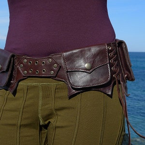 Leather Utility Belt Brown Hip Belt Travel Money Belt - Etsy