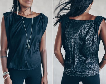 Loose Black Top | Relaxed Fit | Oversized Summer Top | Soft MODAL Eco Fabric | Comfortable | Everyday Boho Chic Top | OFFRANDES