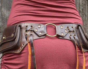 Pocket Belt orthrus Red/black Leather Utility Belt Festival Belt Fanny Pack  Leather Utility Belt Burning Man Steampunk Belt - Etsy