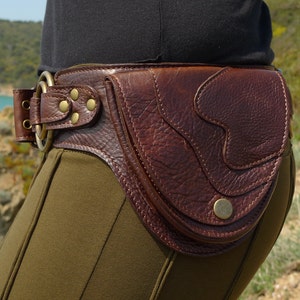 Leather Utility Belt Designer Hip Belt belt bag Pocket Belt Traveling, Hiking OFFRANDES image 2