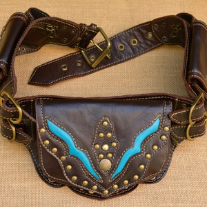 Leather Utility Belt Handmade Festival Pocket Belt Hands Free Fanny ...