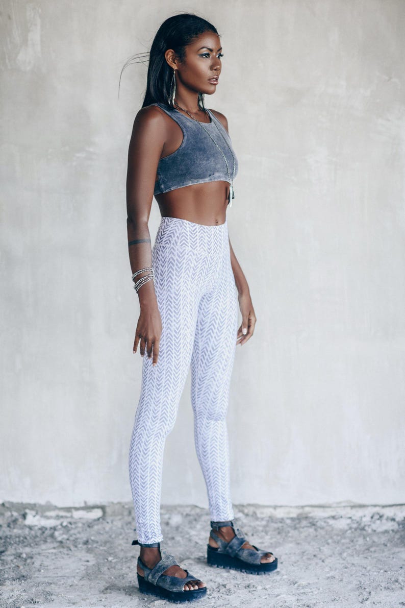 Crop top bralette met veters | Stonewashed biologisch katoen | Yogafestival-sporttop voor dames afbeelding 5