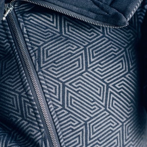 Sweat à capuche imprimé vert Veste polaire chaude avec capuche généreuse Streetwear Impression géométrique OFFRANDES image 4