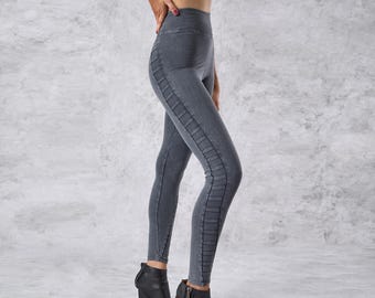 Organic Cotton High-Waist Leggings | Stonewashed, Supportive, Versatile for Yoga, Streetwear & Activewear