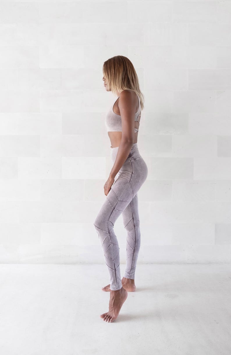Crop top bralette met veters | Stonewashed biologisch katoen | Yogafestival-sporttop voor dames afbeelding 9