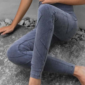 Leggings mit hoher Taille Bio Baumwolle Designer Urban Yoga Hose Aktive oder Lounge-Abnutzung OFFRANDES Bild 7
