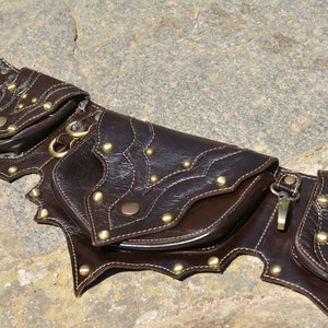 Leather Utility Belt Men Hip Belt Handmade Pocket Belt Goth, Steampunk ...