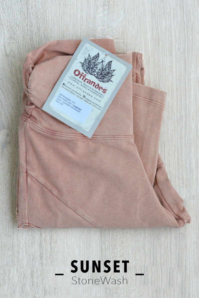 Leggings épais et extensibles pour yogi urbain Coton biologique Confortable comme une seconde peau Legging de yoga bohème tendance OFFRANDES Sunset