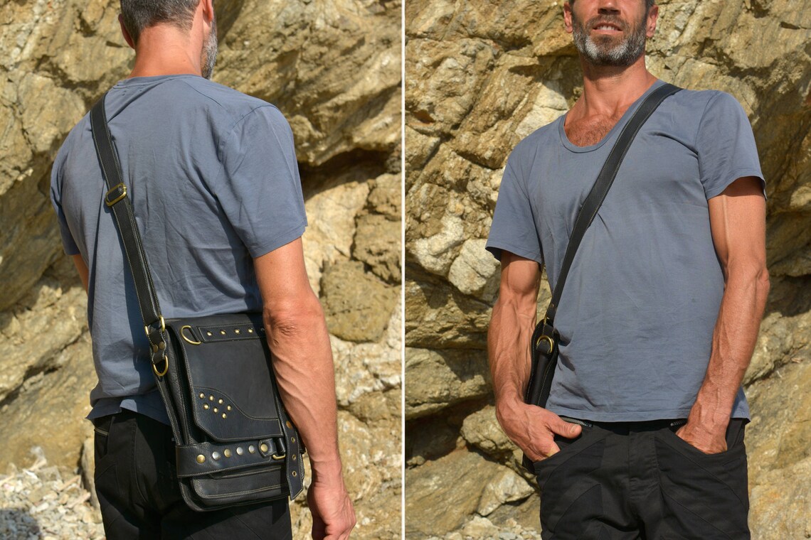 Leather Satchel Crossbody Messenger Bag Sling Bag Etsy