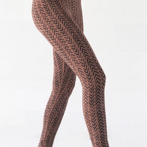Leggings imprimés en coton biologique Pantalon marron taille haute Vêtements de sport Vêtements de festival Bohème OFFRANDES image 4