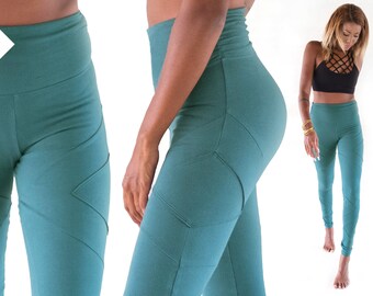 Yoga Leggings Organic Cotton Pants High 