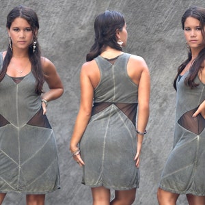 Scoop NECKLINE Diamond Mesh Dress. Can Be Made Ordered in Any Color. 