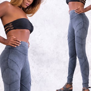 Leggings épais et extensibles pour yogi urbain Coton biologique Confortable comme une seconde peau Legging de yoga bohème tendance OFFRANDES Gris