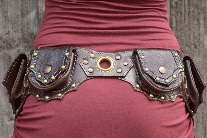 Leather Utility Belt Handmade Designer Pocket Belt Etsy