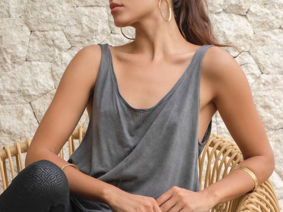 Comfortable Tank Top Relaxed Fit Hand Dyed Loose Summer Top