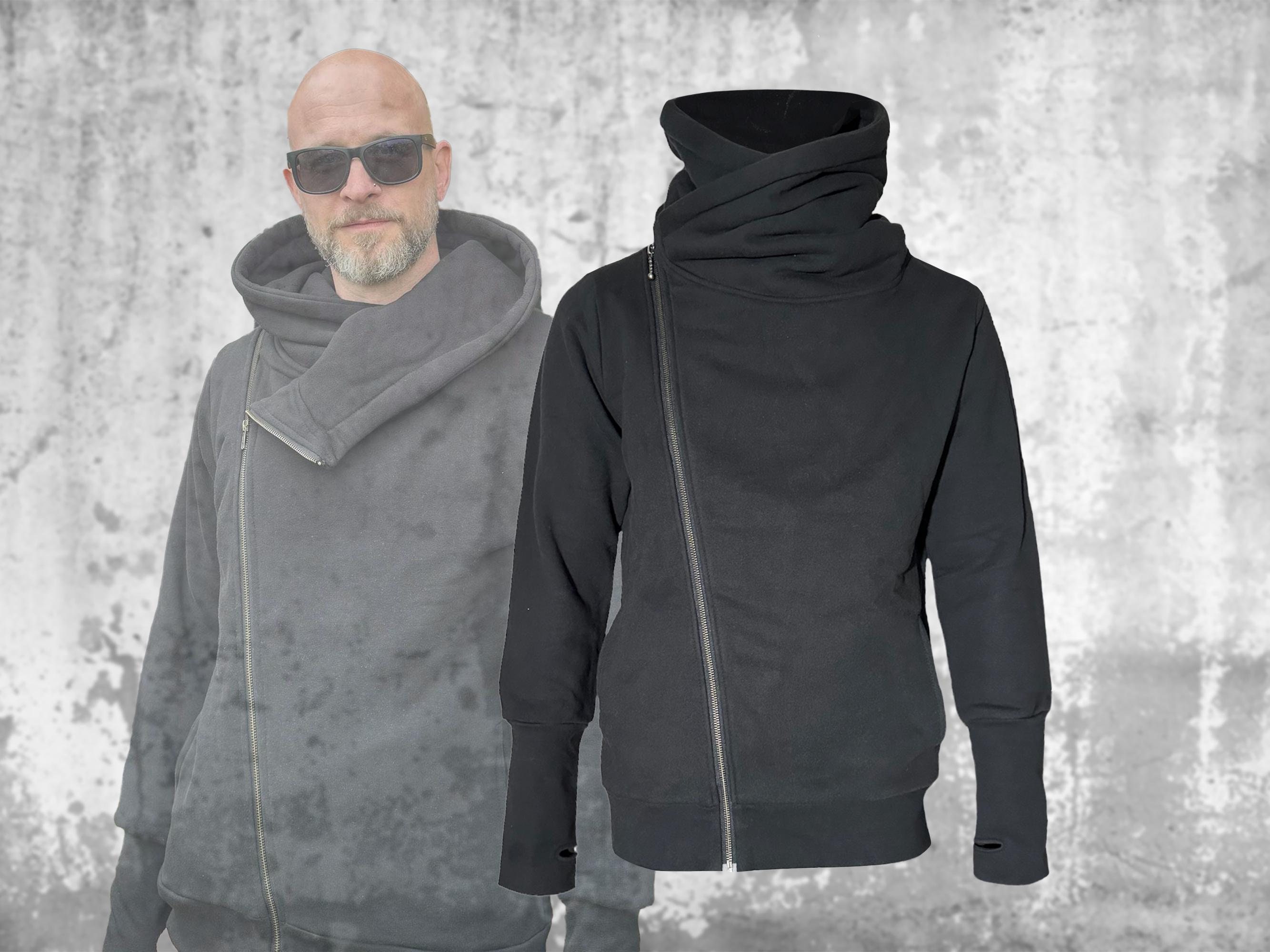 Hoodie Thumb Holes Zipper Goth - Etsy
