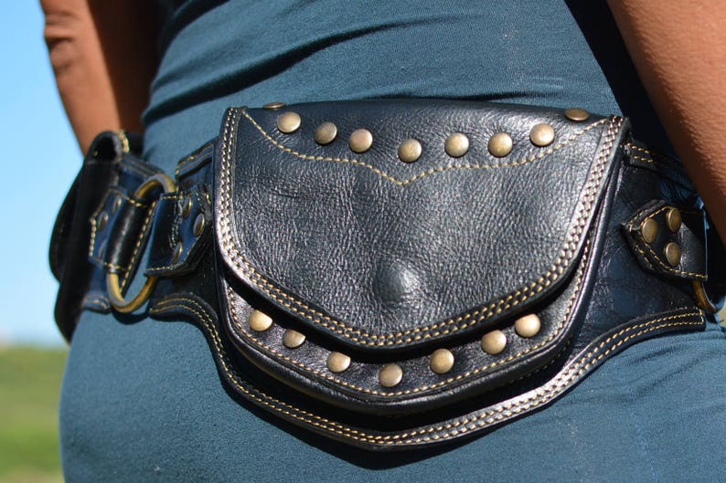Festival Utility Belt Handmade Leather Pocket Belt Quality Etsy