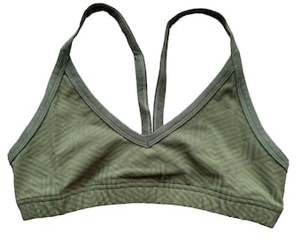 Soutien-gorge de yoga | Brassière en coton biologique | Soutien-gorge de sport imprimé | Vêtements de rue alternatifs et de festival | Ensemble assorti d'entraînement | OFFRANDES