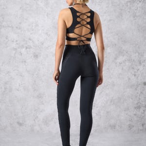 Crop top bralette met veters | Stonewashed biologisch katoen | Yogafestival-sporttop voor dames afbeelding 19