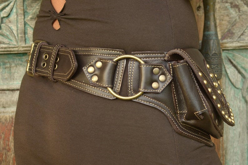 Leather Utility Belt Boho Gypsy Hip Belt Hands Free - Etsy