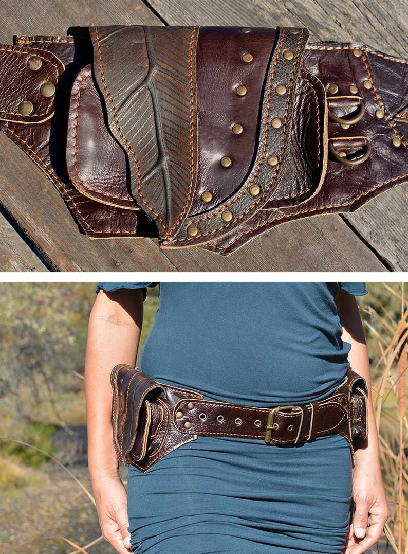 Leather Utility Belt Handmade Designer Pocket Belt Etsy