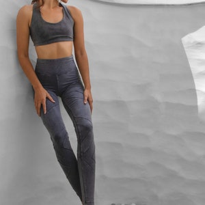 Leggings mit hoher Taille Bio Baumwolle Designer Urban Yoga Hose Aktive oder Lounge-Abnutzung OFFRANDES Bild 3