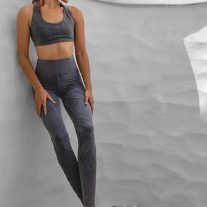 Legging met hoge taille Biologisch katoen Ontwerper Urban Yogabroek Actieve of loungekleding OFFRANDES afbeelding 3