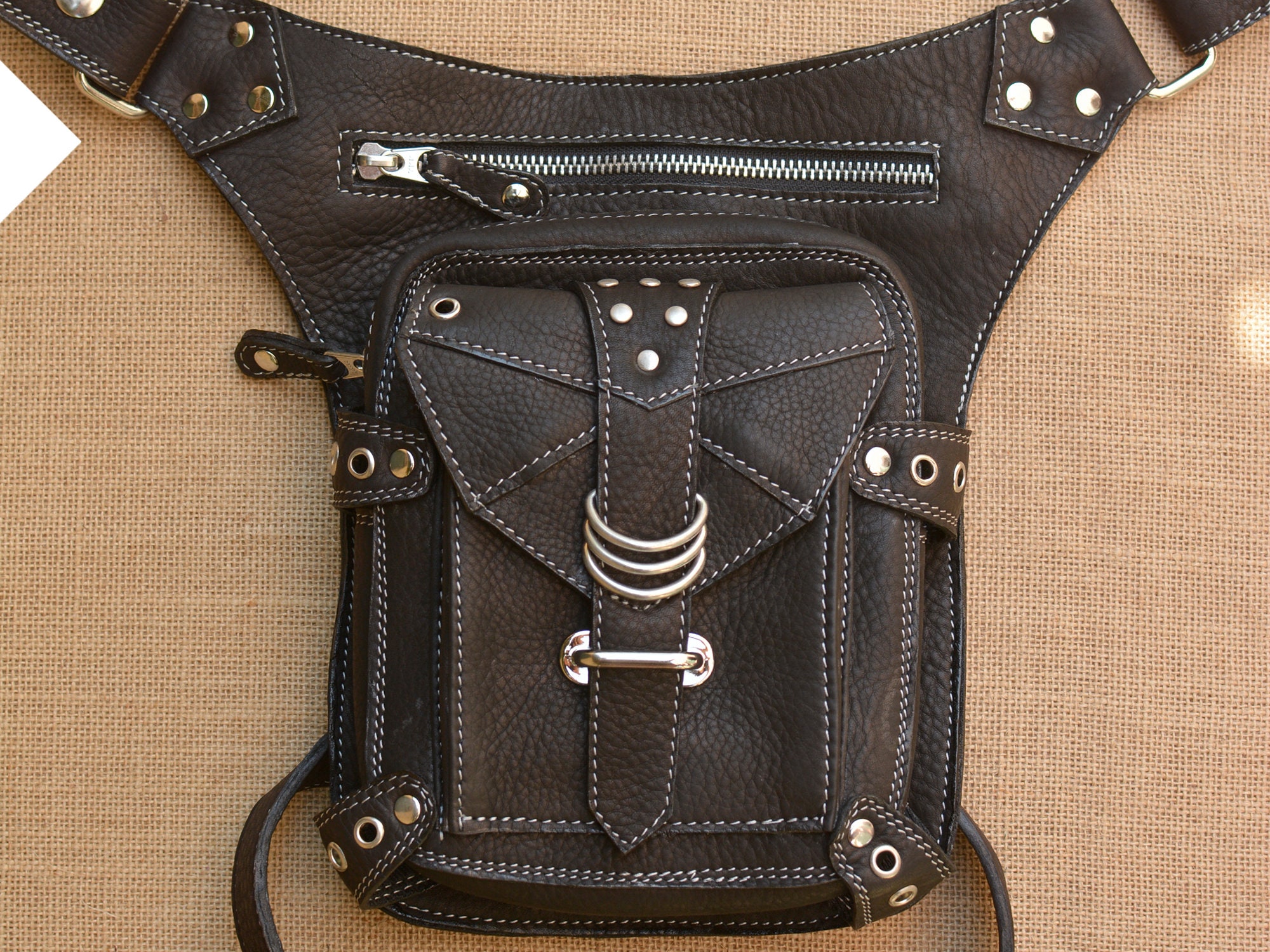 Leather Utility Belt Leg Strap Festival Hip Belt Travel Etsy Canada