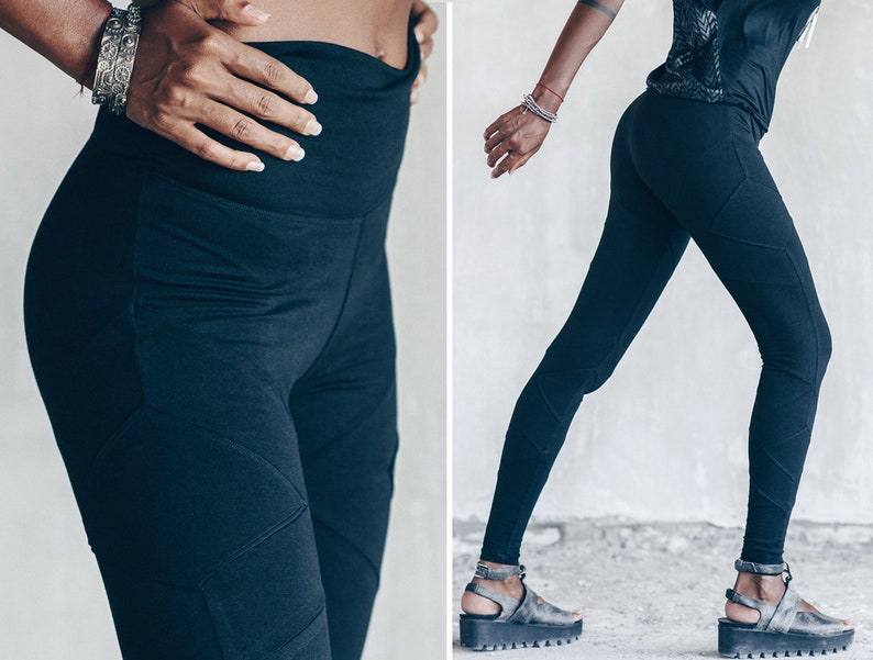 Leggings en coton biologique Meilleurs pantalons de yoga Taille haute noire Vêtements de yoga Vêtements de sport Athleisure OFFRANDES image 5