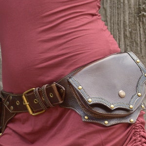 Leather Utility Belt Festival Pocket Belt Travel Hip Belt OFFRANDES image 9