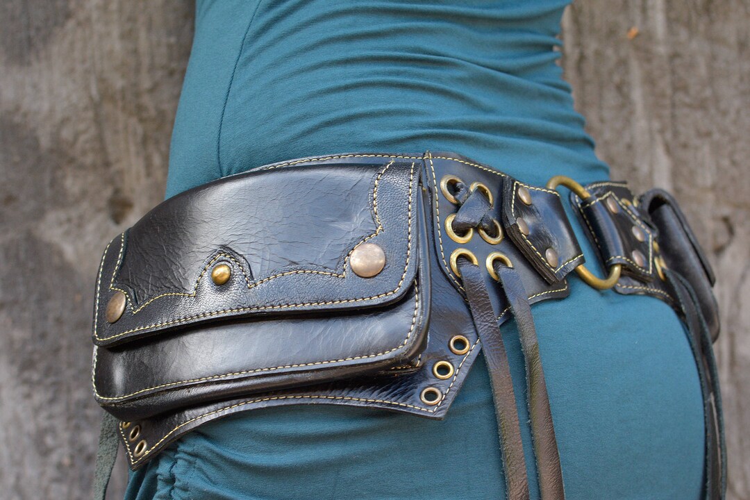 Leather HIP Belt Festival Fanny Pack Handmade Designer Travel Belt Boho ...