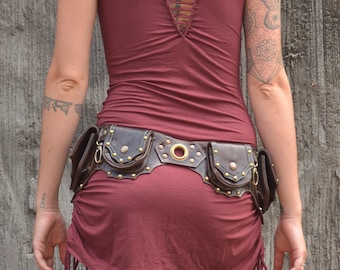 Leather Utility Belt | Festival Pocket Belt | Travel Money belt | Hip Belt | OFFRANDES